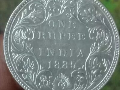 BRITISH INDIA VICTORIA EMPRESS ONE RUPEES SILVER 137 YEAR OLD COIN 1885