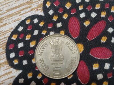 Old Indira Gandhi 5 rupees coin