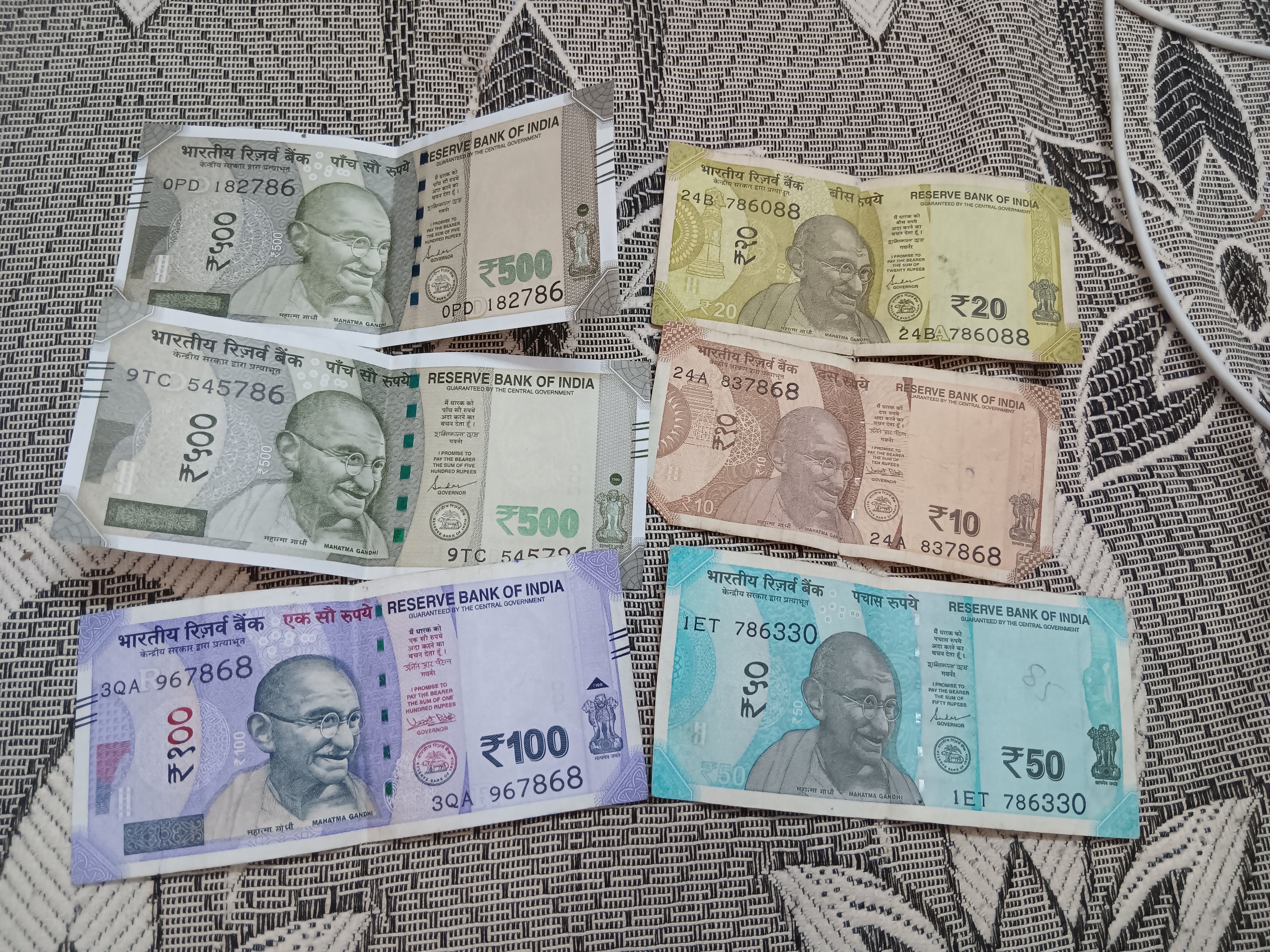 Old coins and 786 notes